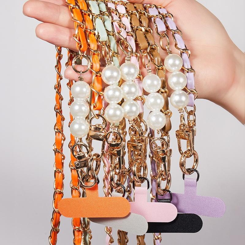 Luxury Bags Leather - Universal Luxury Pearl Phone Lanyard Leather