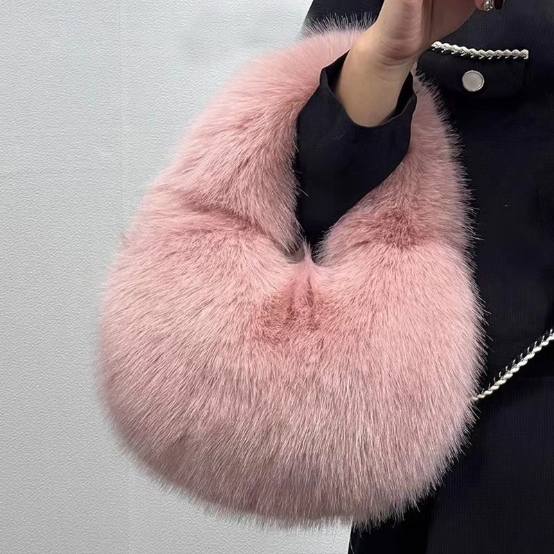 Fashion Soft Plush Half Moon B - Luxury Bags Tote ulasan dan harga